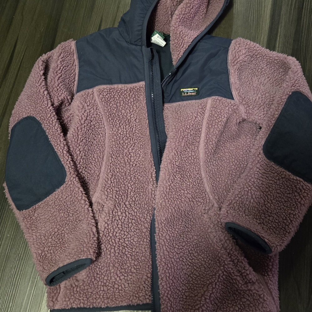 L.L. Bean Plum and Navy Fleece Jacket